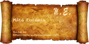 Máté Eufémia névjegykártya